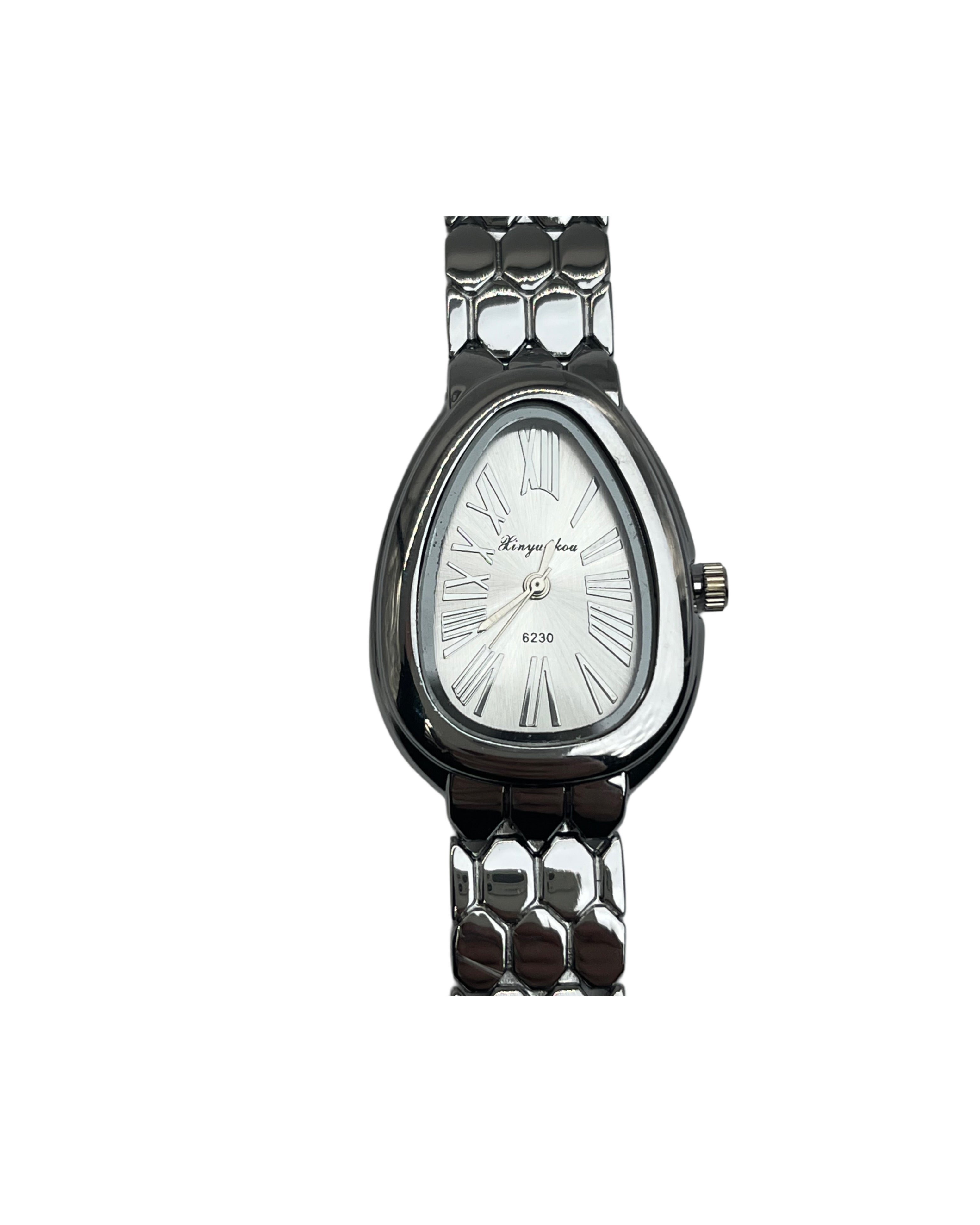 Silver Oval Case Watch